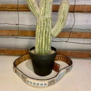 FAUX Leather Belt with Blue Stones